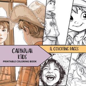 Carnival Coloring Pages, Girl Coloring, Printable Coloring Pages, Mardi Gras Colors, Circus Coloring Book, Kids Portrait, Kids Coloring Page