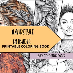 Woman Coloring Pages, Printable Coloring Pages for Adult, Hairstyles Coloring Sheets, Relaxing Coloring Book, Fashion Coloring, Bundle