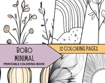 Boho Coloring, Design Pattern Coloring Pages, Coloring Printables, Printable Digital Download, Line Art Coloring, Anxiety Coloring