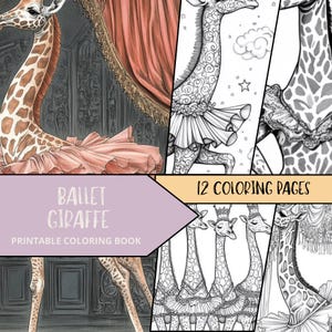 Giraffe Coloring, Animal Coloring Pages, Printable Digital Download, Adult Coloring Pages, Giraffe Coloring Page, Relaxing Coloring Sheets