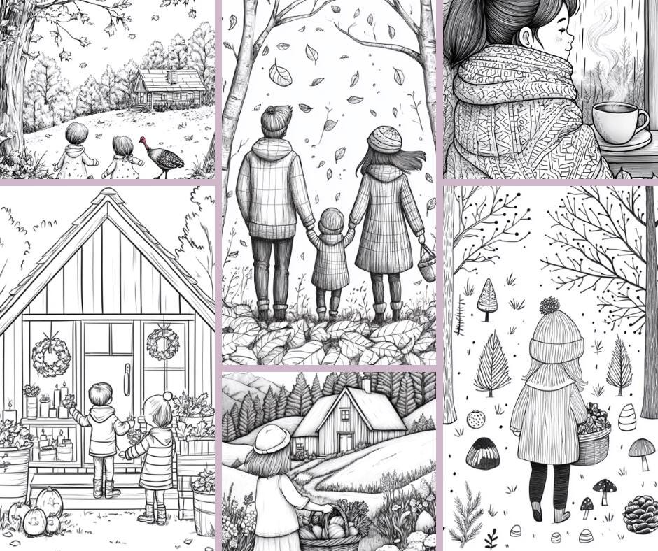 Fall Coloring, Autumn Coloring, Printable Coloring Pages for Kids ...
