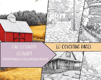 Fall Coloring Pages, Fall Foliage Coloring, Autumns Leaves Coloring Book, Coloring Printables, Fall Coloring Pages, PDF Digital Download