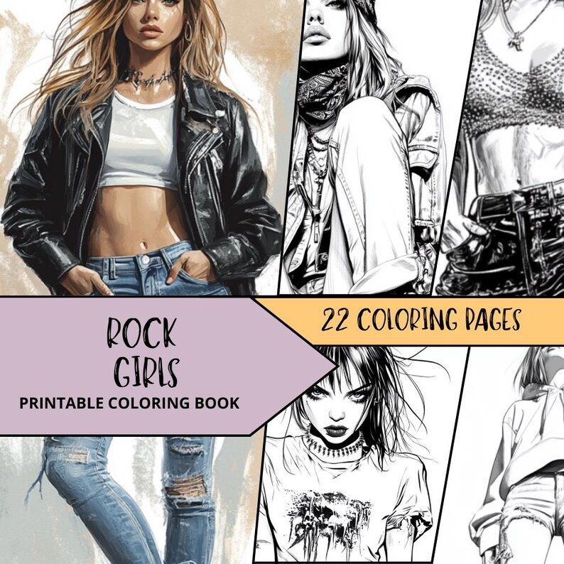 Woman Coloring Pages, Printable Coloring Pages for Adult, Grayscale ...