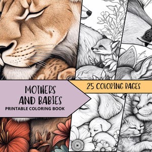 Cubs Coloring, Printable Digital Download, Adult Coloring Page, Animal Coloring Sheets, Coloring Pages for Adults, Relaxing Coloring
