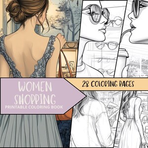 Beautiful Woman Coloring Pages, Printable Coloring Pages for Adult, Grayscale Coloring Sheets, Relaxing Coloring Book, Fashion Coloring