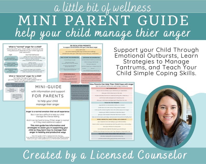Mini Parent Guide: Help Your Child Manage Their Anger - Etsy