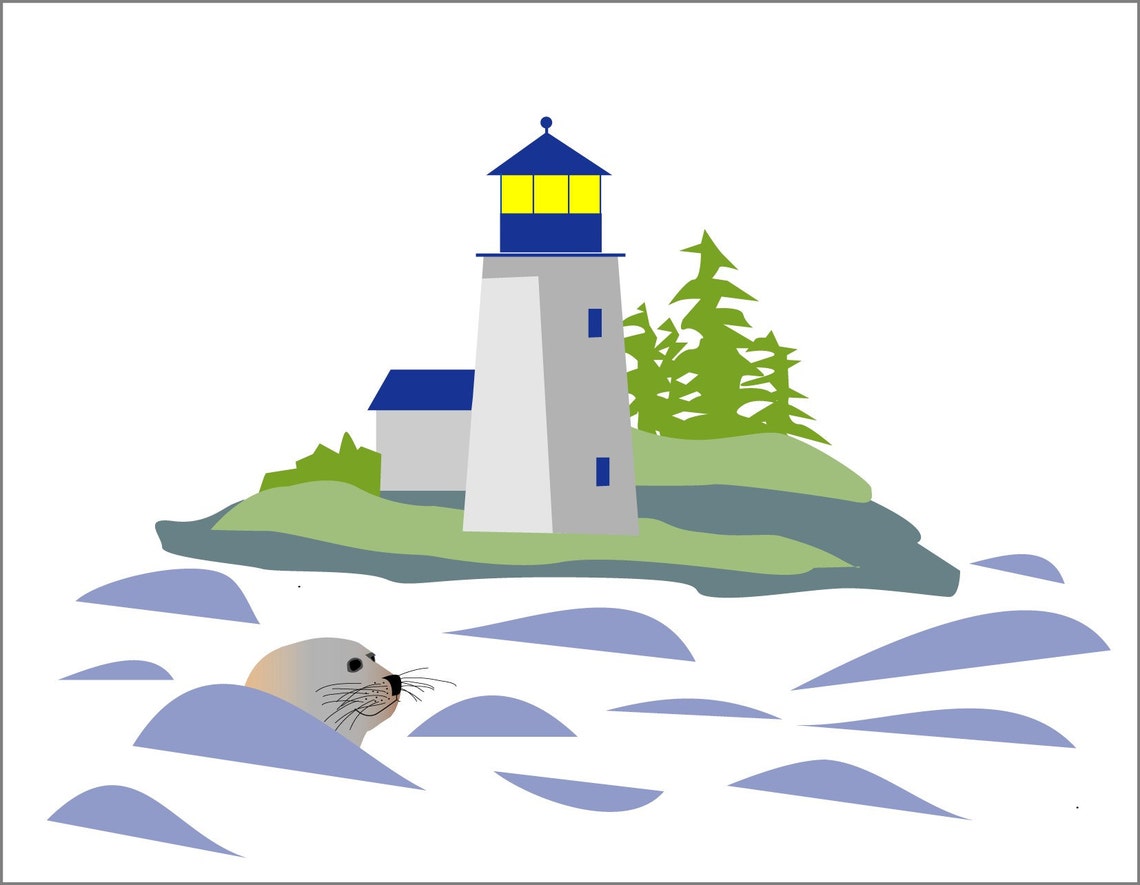 New England Lighthouse Set of 8 Note Cards - Etsy