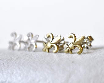 Silver Fleur De Lis Post , Fleur De Lis Stud , Fleur De Lis Earring , Silver ,  French Symbol