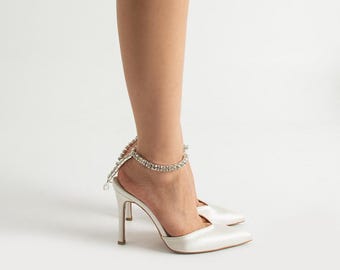 Novalie Sedef 110mm Bridal Pumps – Elegant Pearl White Wedding Heels