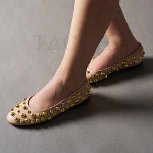 Studded Flats Shoes Etsy Canada