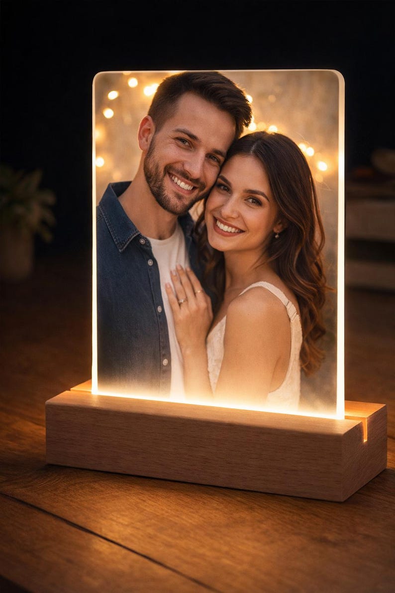 Personalized LED Photo Frame 6x8 | Custom Acrylic Light Frame | Wedding ...