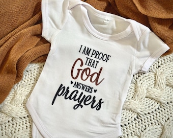 I Am Proof That God Answerd Prayers Onesie Unisex, baby onesie