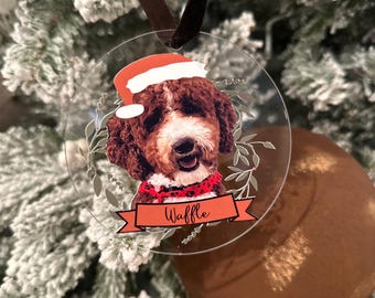 Kundenspezifische Foto-Weihnachtsverzierung, personalisierte Acrylverzierung