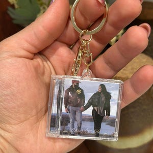 Custom NFC Mini CD Keychain | Spotify Song Keychain | Personalized Photo Music Keychain | Anniversary Gift | Couple Gift