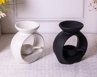 Candle Oil Wax Melt Warmer Ceramic Stoneware Burner -Tea Light Pan Holder