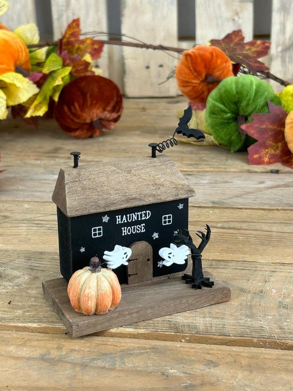 14-teiliges Halloween Dorf Set - Miniatur Spukhäuser Dekoration