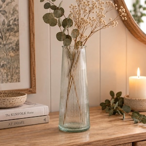Vintage Tall Clear Glass Vase