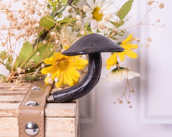 Cast Iron Mushroom Hook Vintage Coat Garden Rustic Metal Wall Hook