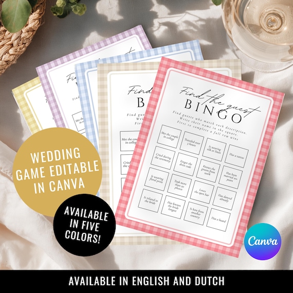Gingham Find-the-Guest Bingo