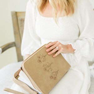 Floral Trio Debossed Vegan Leather Bible Cover Case With Wristlet - Etsy