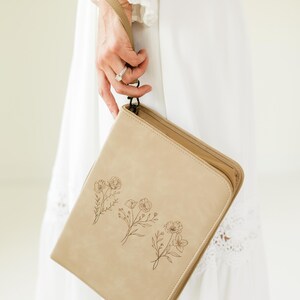 Floral Trio Debossed Vegan Leather Bible Cover Case With Wristlet - Etsy
