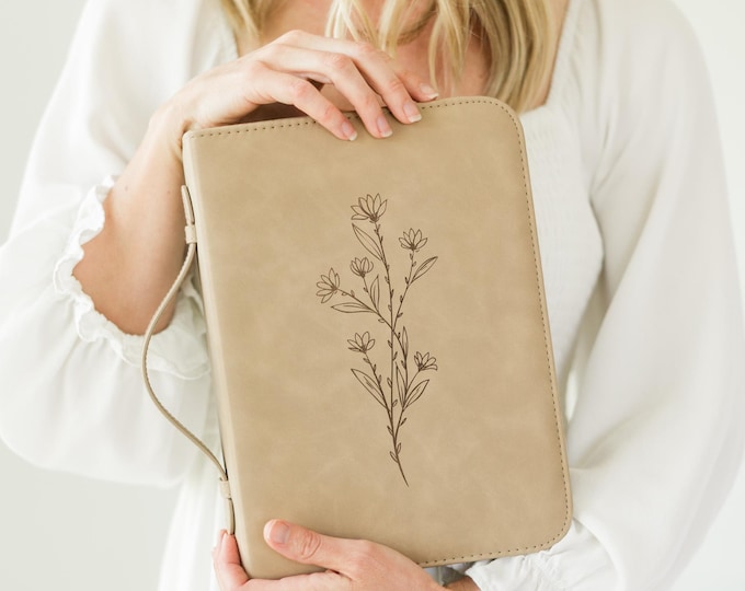 Floral Vegan Leather Sketching Portfolio: Artist Sketchbook Cover