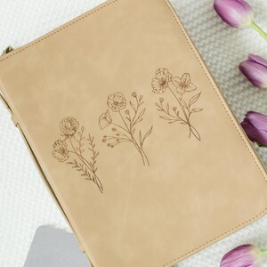 Floral Trio Debossed Vegan Leather Bible Cover Case With Wristlet - Etsy