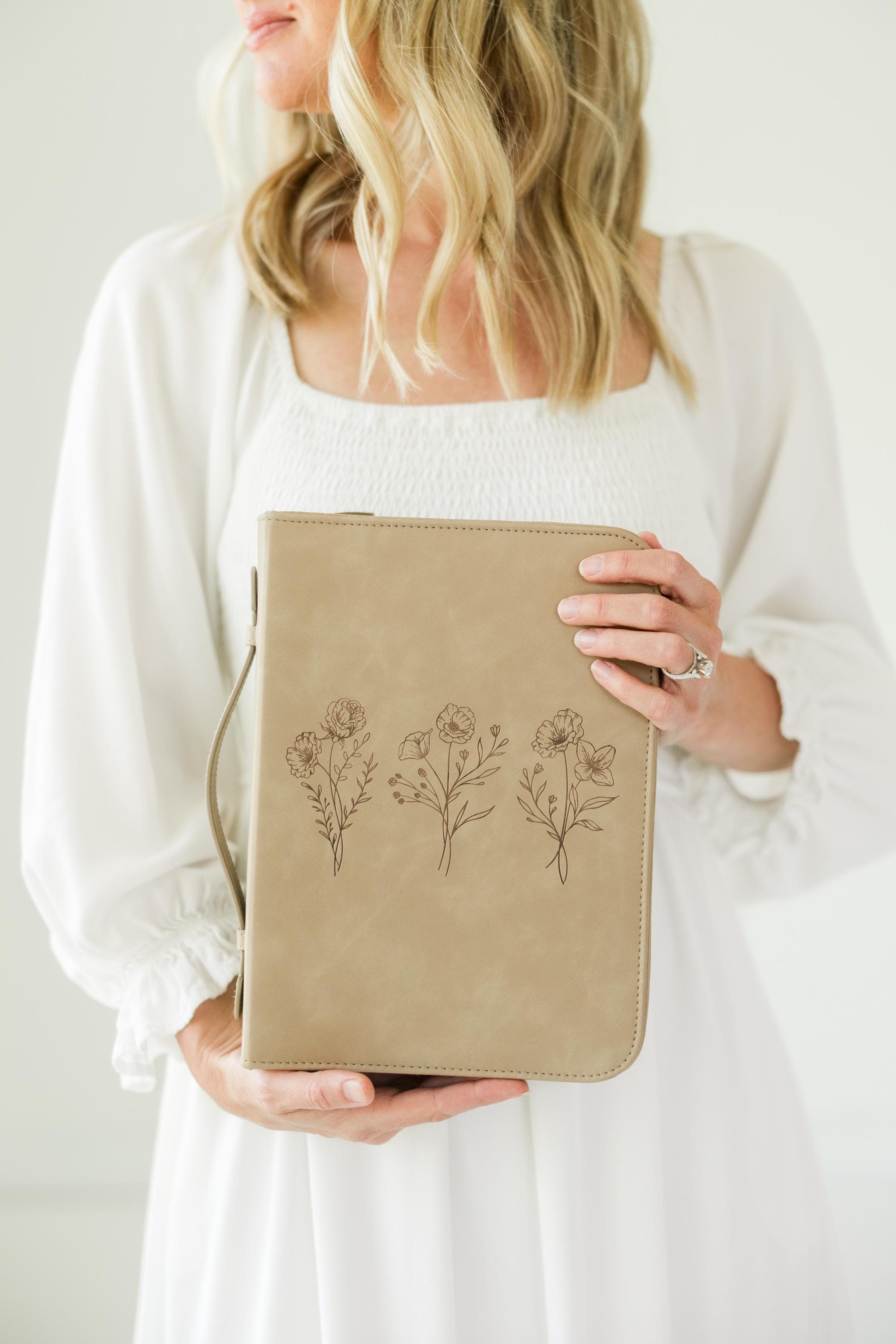 Floral Trio Debossed Vegan Leather Bible Cover Case With Wristlet - Etsy