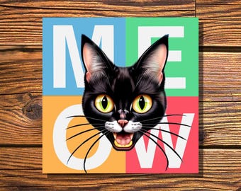 Black Cat Stickers: Waterproof Vinyl Decals for Laptop, Water Bottle
