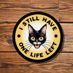 Black Cat Stickers - Vinyl Laptop Stickers, Cat Stickers for Water Bottles- Durable Decals for Tumblers-Waterproof Stickers for Water Bottle
