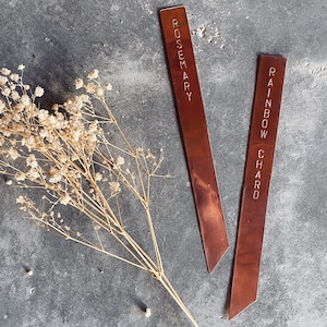 Copper Plant Markers – Handmade and Stamped Garden Labels