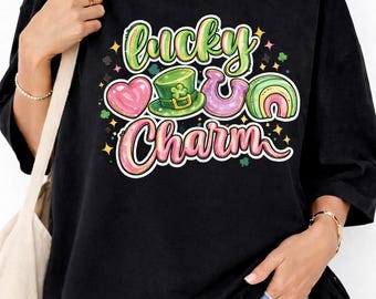 lucky charm png, st patrick's days png, shamrock png, Rainbow Png, Preppy Irish Png, brushstrokes png, lucky shirte, st patrick days gift