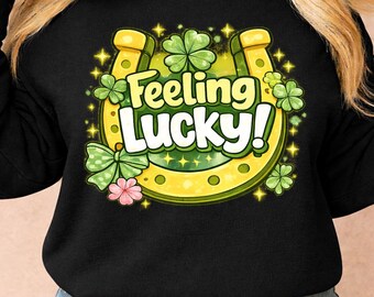 feeling lucky, feel lucky, St. Patrick's Day Png, Distressed Shamrock Png, Coquette St. Patty's Design, st patricks, st patricks day