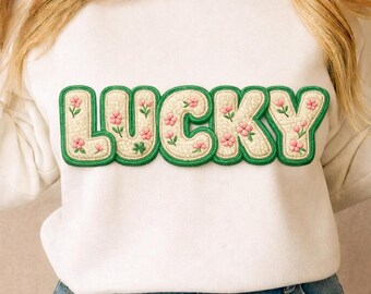 lucky st patrick day png,Faux Yarn Feeling Lucky Shamrock, Latch Hook Yarn Luc ki,coquett sublime,faux embroidery st patricks day,greens day