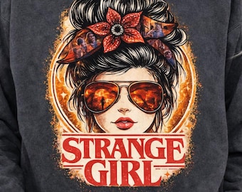 Strange Girl PNG, stranger thing s messybun, stranger thing, sublimation sublime, '80s horror Movis, gifted trendy, trendie gifte, gif te