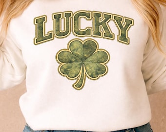 St. Patrick's Day, cadeau voor St. Patrick's Day, trendy western retro png, shirtontwerpen voor St. Patrick's Day, klavertje vier png, varsity png-ontwerpen, St. Patrick's Day