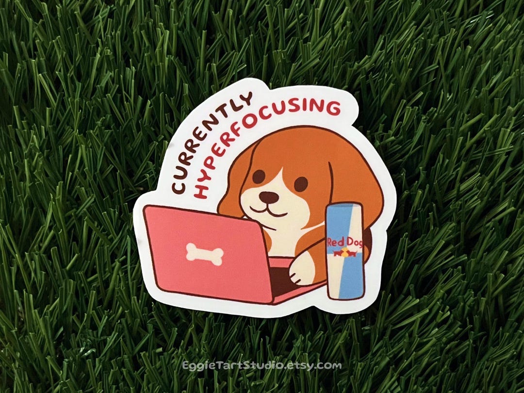 Currently Hyperfocusing Beagle Sticker - ADHD Autism Stickers ...