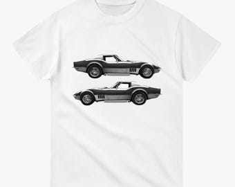 Vintage Muscle Car T-Shirt, Classic Car Graphic Tee, Retro Sports Car Shirt, Oldtimer Gift for Car Lovers, Minimalist Automotive Design