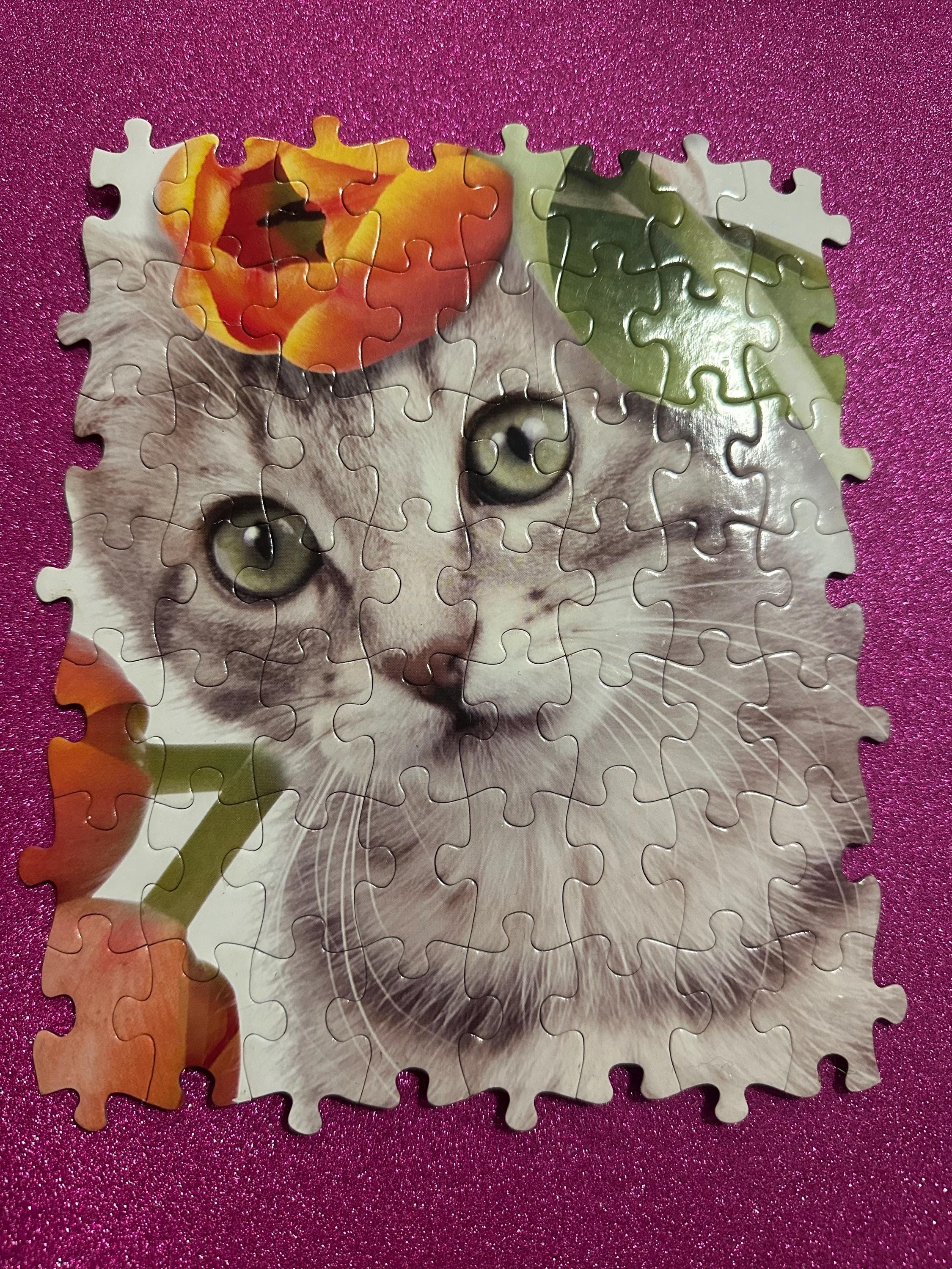 Small Glued Kitty Puzzle - Edges Left Off - Etsy