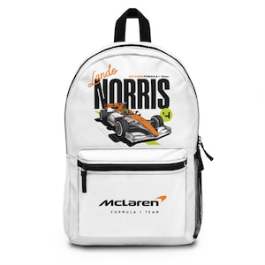 Formula 1 Backpack, Lando Norris Inspired Backpack, Racing Fan Gift, Travel Backpack, School Bag, Carry-On Bag