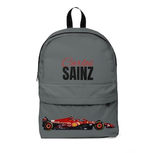 Formula 1 Backpack Christas gift, Carlos Sainz Gift, Unisex Rucksack, Racing Fan Bag, Motorsport Backpack, Sports Backpack