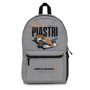 Formula1 Backpack, Racing Enthusiast Gift, Motorsports Fan Bag, Oscar Piastri Merch, Sports Backpack, Travel Backpack