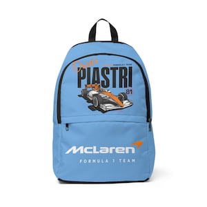 Oscar Piastri Formula 1 Unisex Backpack, Racing Fan Gift, Sports Bag, School Bag, Travel Backpack, Racing Enthusiast Gift