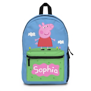 Sac à dos Peppa Pig personnalisé, cartable George Peppa Pig personnalisé, sac Peppa Pig personnalisé, sac enfant nom monogramme pour fille garçon