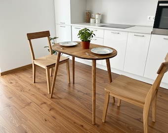 Solid Pine Dining Table – Rustic Handmade Wooden Furniture for Two, Great for Kitchens, Modern Apartments & Farmhouse Style Interiors