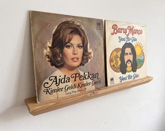 Now Playing Shelf, Vinyl Record Display, LP Album Wall Shelf, Solid Wood Record Holder, Album Cover Display, Music Room Wall Decor