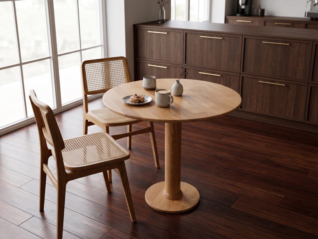 Oak Wood Dining Table, Modern Farmhouse Kitchen Table, Custom Oak ...