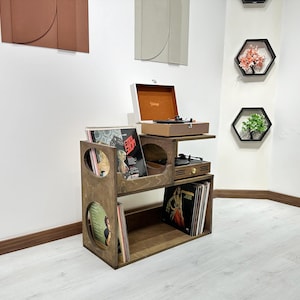 inyl Plattenaufbewahrung Möbel - Plattenspieler Schrank - Plattenspieler Schrank - Mid Century Dekor - MCM Decor - LP Lagerung, Schallplatten