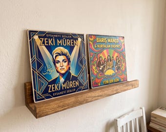 LP Wall Shelf, Album Cover Display, Vinyl Record Shelf, Now Playing Display, Solid Wood Record Holder, Music Room Wall Decor, LP Storage