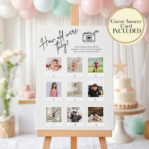 Juego de ¿Qué edad tenían?, Juegos para baby shower, ¿Qué edad tenían los padres?, Juego de revelación de género para baby shower, Juego para adivinar la edad de mamá o papá para baby shower